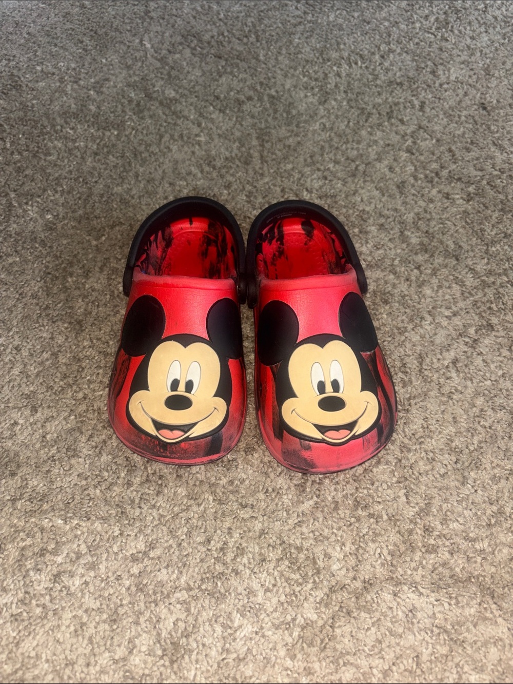 Mickey Mouse Red Kids Croc Shoes